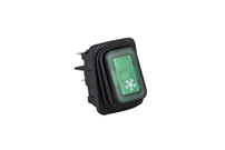 30*22mm Black Body 2NO with Illumination with Terminal (Snow) Sign Marked Green A54 Series Rocker Switch